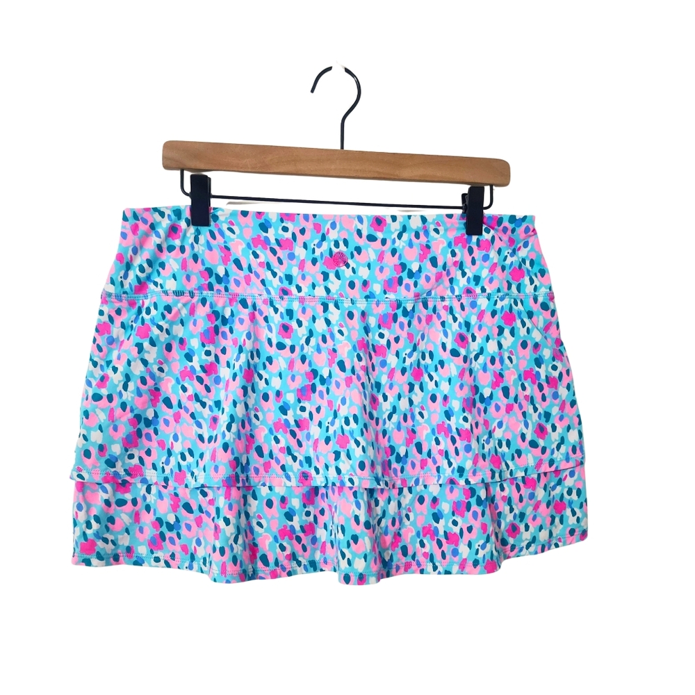 Lilly Pulitzer Luxletic Adlai Skort Multi Hottie Dottie Large athletic skirt - Picture 3 of 13